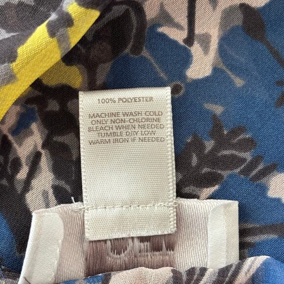 Loft Wms S Sheer Gray Floral Sleeveless Peplum Blouse Dark Cottagecore Layering - Picture 11 of 11